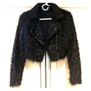 Moto Jacket SPARKLING FAUX FUR